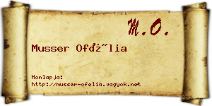 Musser Ofélia névjegykártya